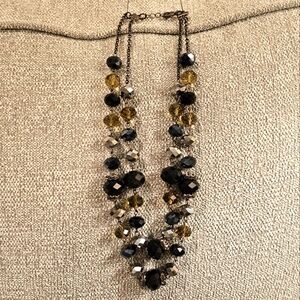 Express Black/Dark Crystal Double Stranded Necklace